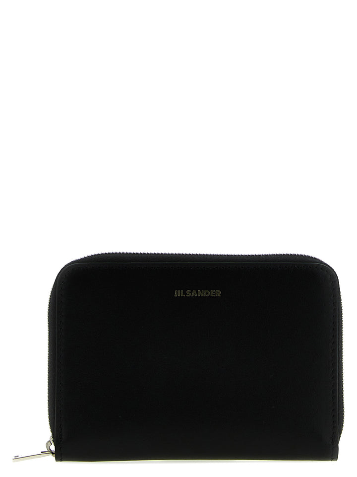 Jil Sander Zip Leather Wallet Wallets and Card Holders - Black | ea3571b7b4251cb47902292edc80c54a158bb2c6
