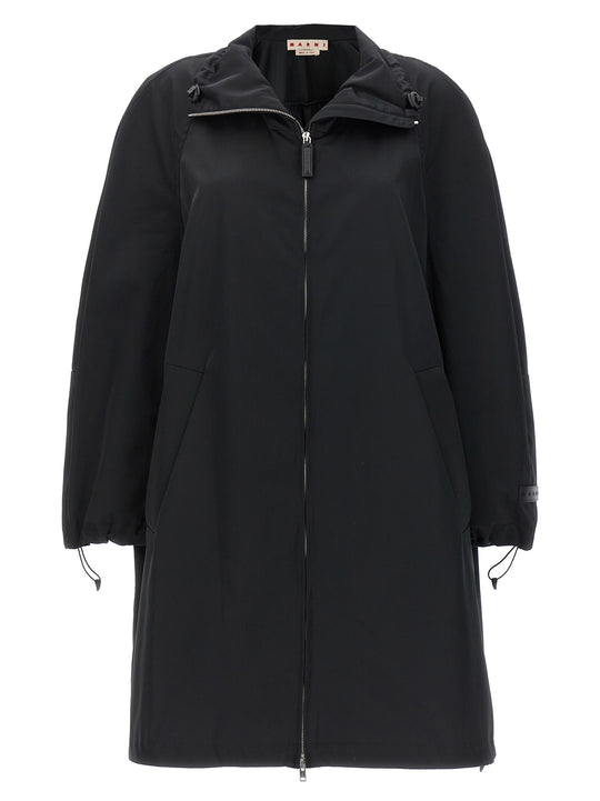 Satin Parka Casual Jackets And Parka Black