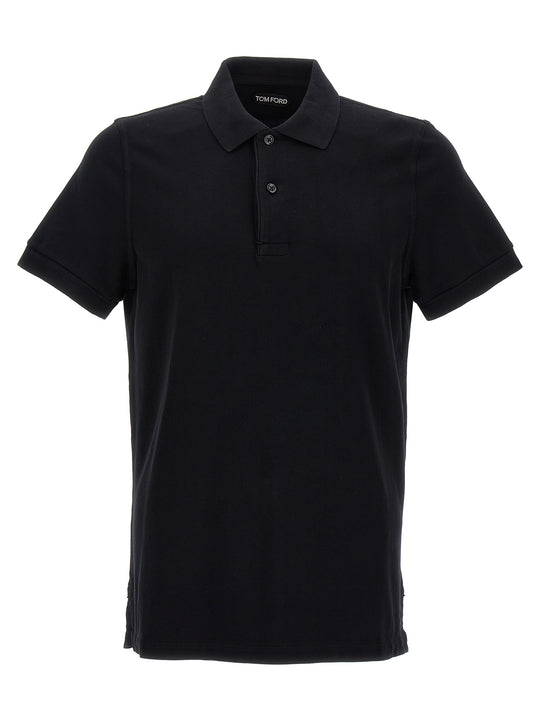 Logo Embroidery Shirt Polo Black