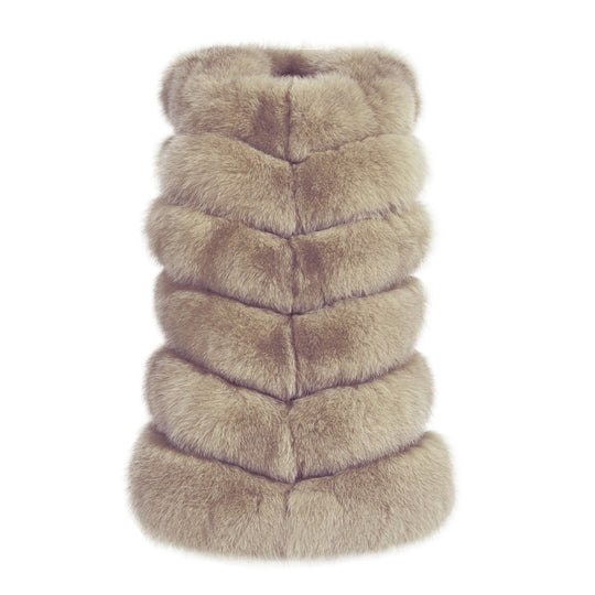 Roxanne Kaki Fox Fur Vest