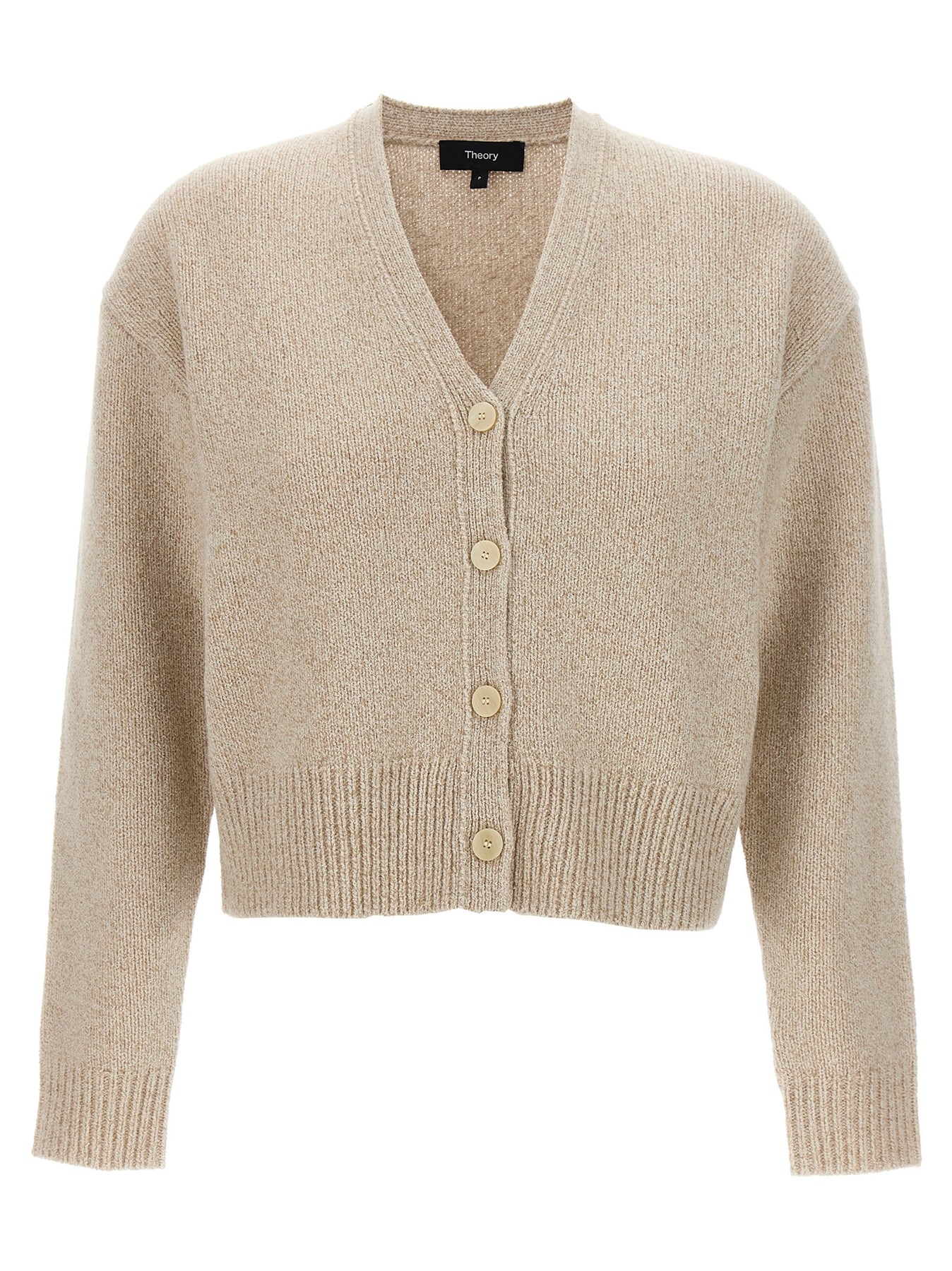 THEORY CROPPED CARDIGAN SWEATER, CARDIGANS BEIGE
