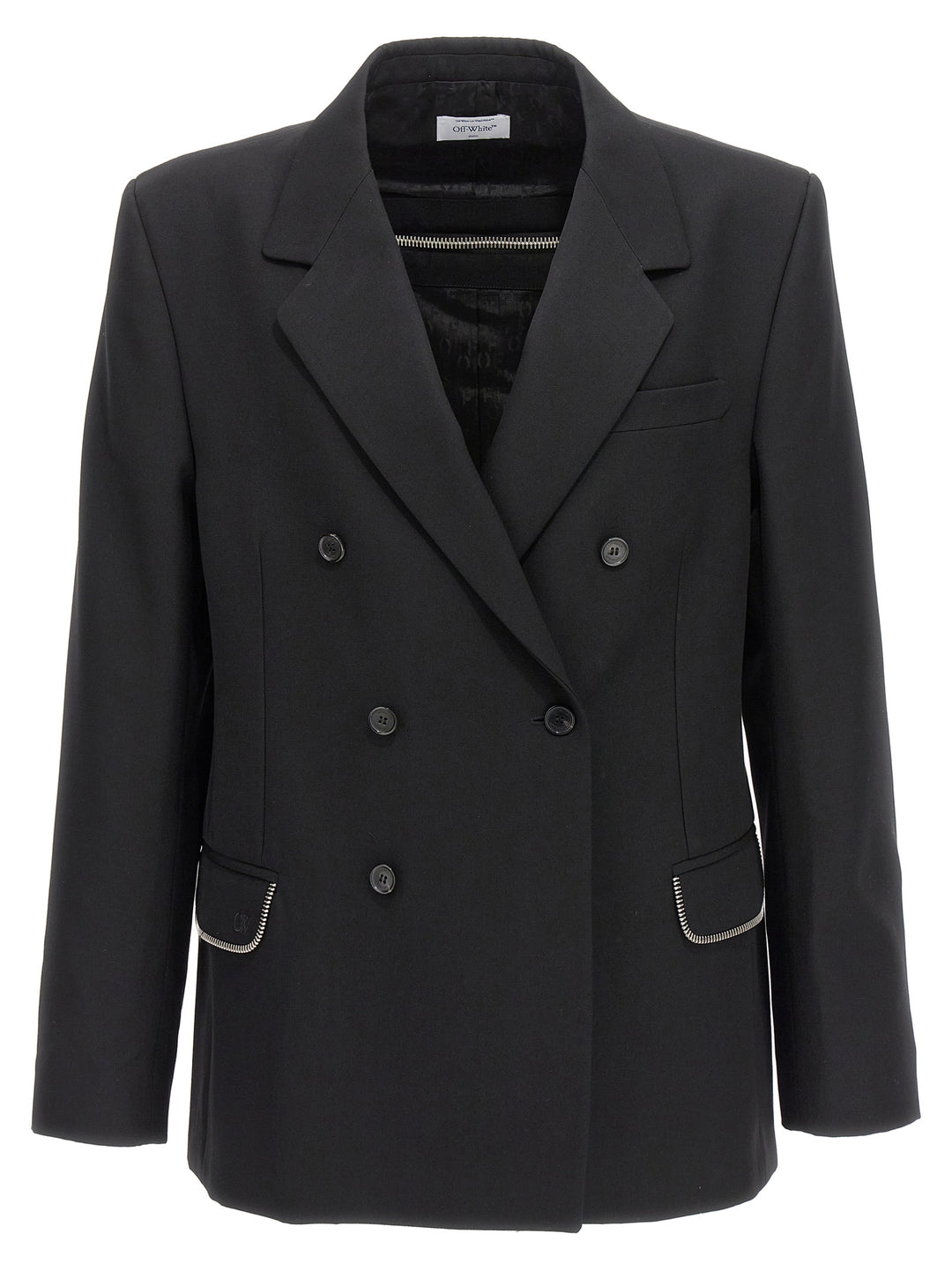 Off-White Ow Emb Blazer - Black | f545b6c9a985cdb01fa8386a7c142ad959e281c4