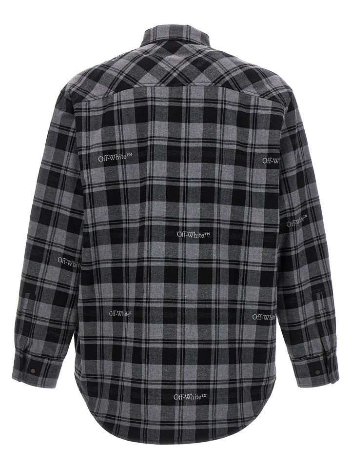 Off-White Check Flannel Padded Puffer Jackets - Gray | ccc2799ea4bd38b4ffac9090eb5d2a7f42a52f01
