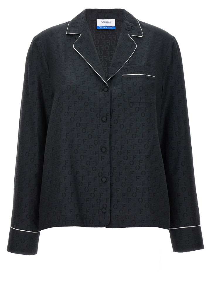 Off-White Off Jaquard Pajama Shirt and Blouse - Black | ea0f2591dc6fe925fcdc336e9b160434615b3ca4