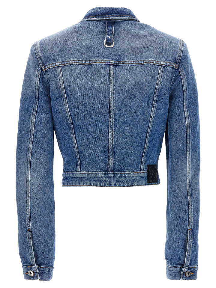 Off-White Cargo Crop Puffer Jackets - Blue | b87c8a65492541ec1f2ae226b04cb64643ff5c1a