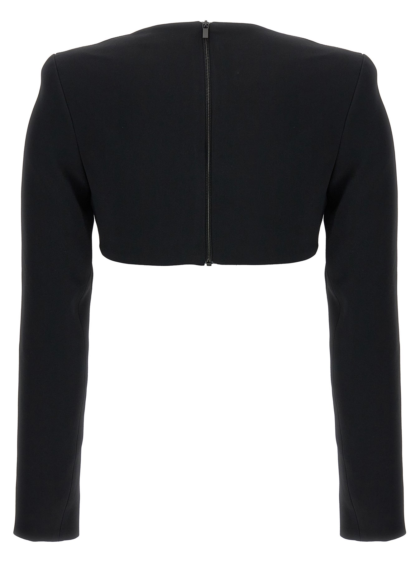 3d Crystsal Chain And Square Neck Tops Black