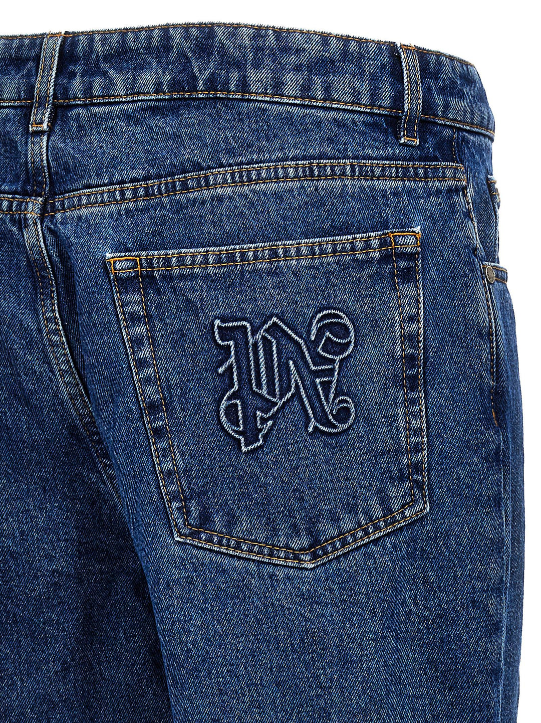 Palm Angels Lw Monogram Jeans - Blue | b7683d78f71b5a6759dbb6f3c4053d6a43ef9010