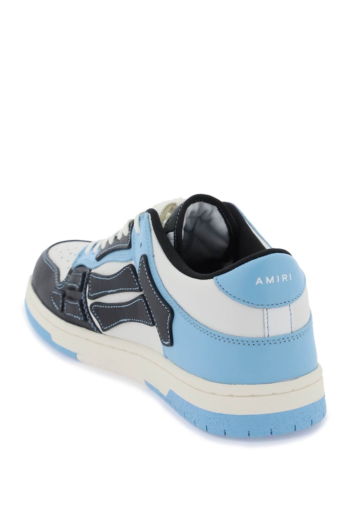 Shop Amiri Skel Top Low Sneakers In White, Black, Light Blue
