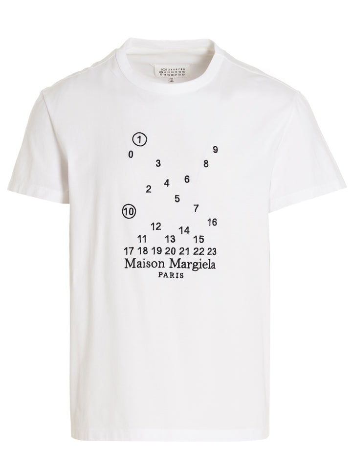 Maison Margiela Logo Embroidery T-shirt - White/Black | c1bab10e00fad83043b49d2e2cf17074af413356