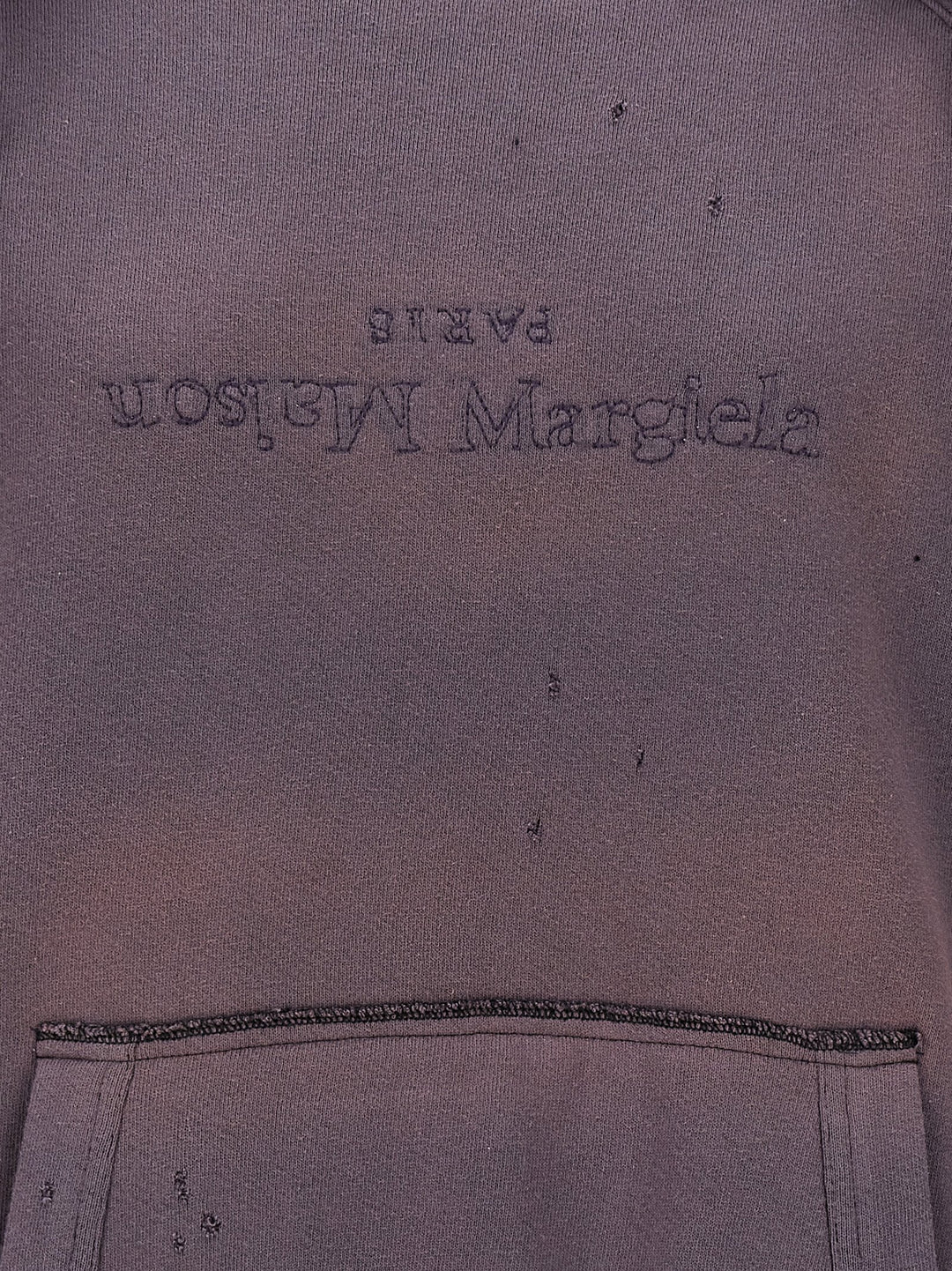 Maison Margiela Logo Reverse Sweatshirt - Purple | e5893044ef54300e2b517f53d86c9f40090453b7