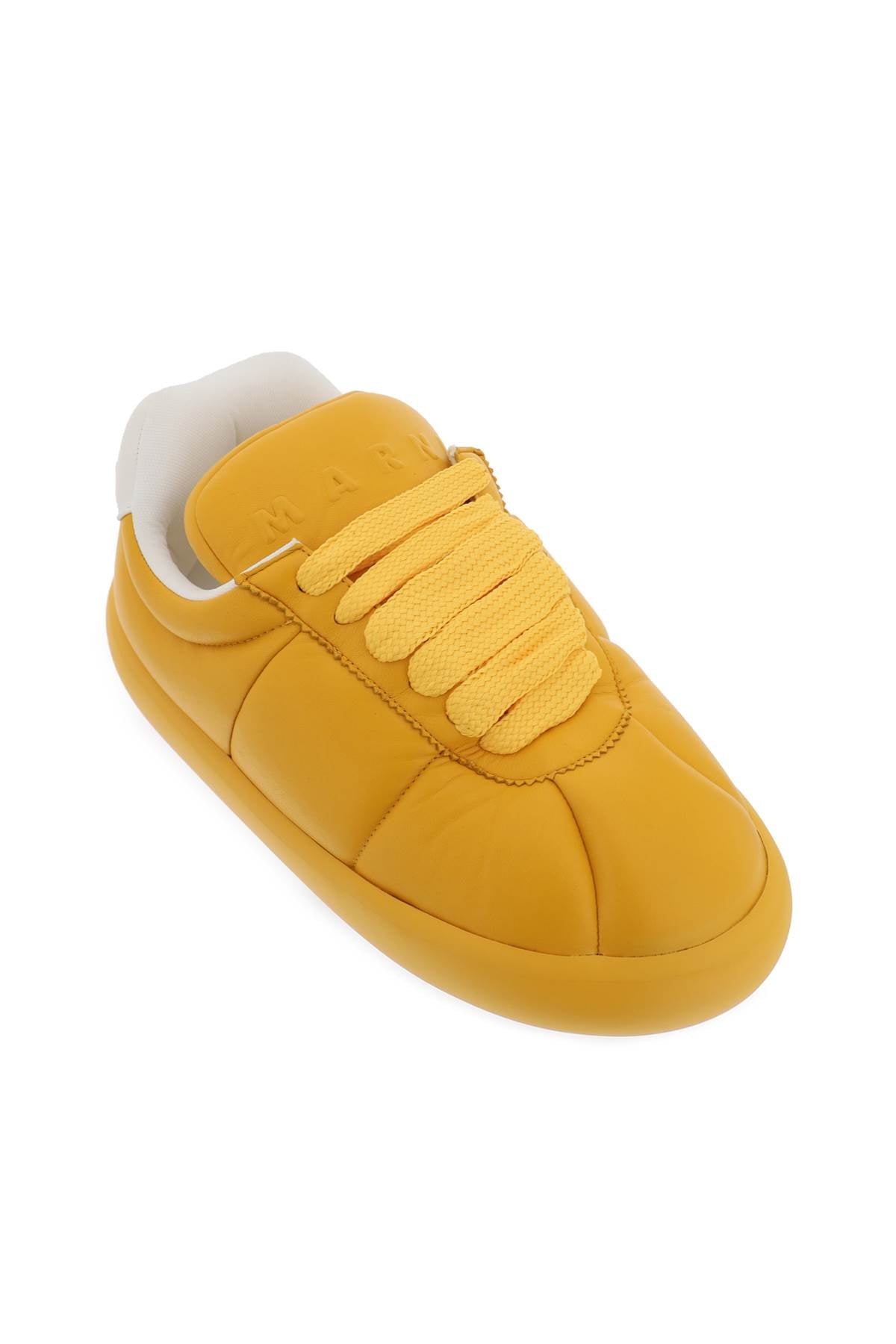 Shop Marni Leather Bigfoot 2.0 Sneakers In Yellow, Orange