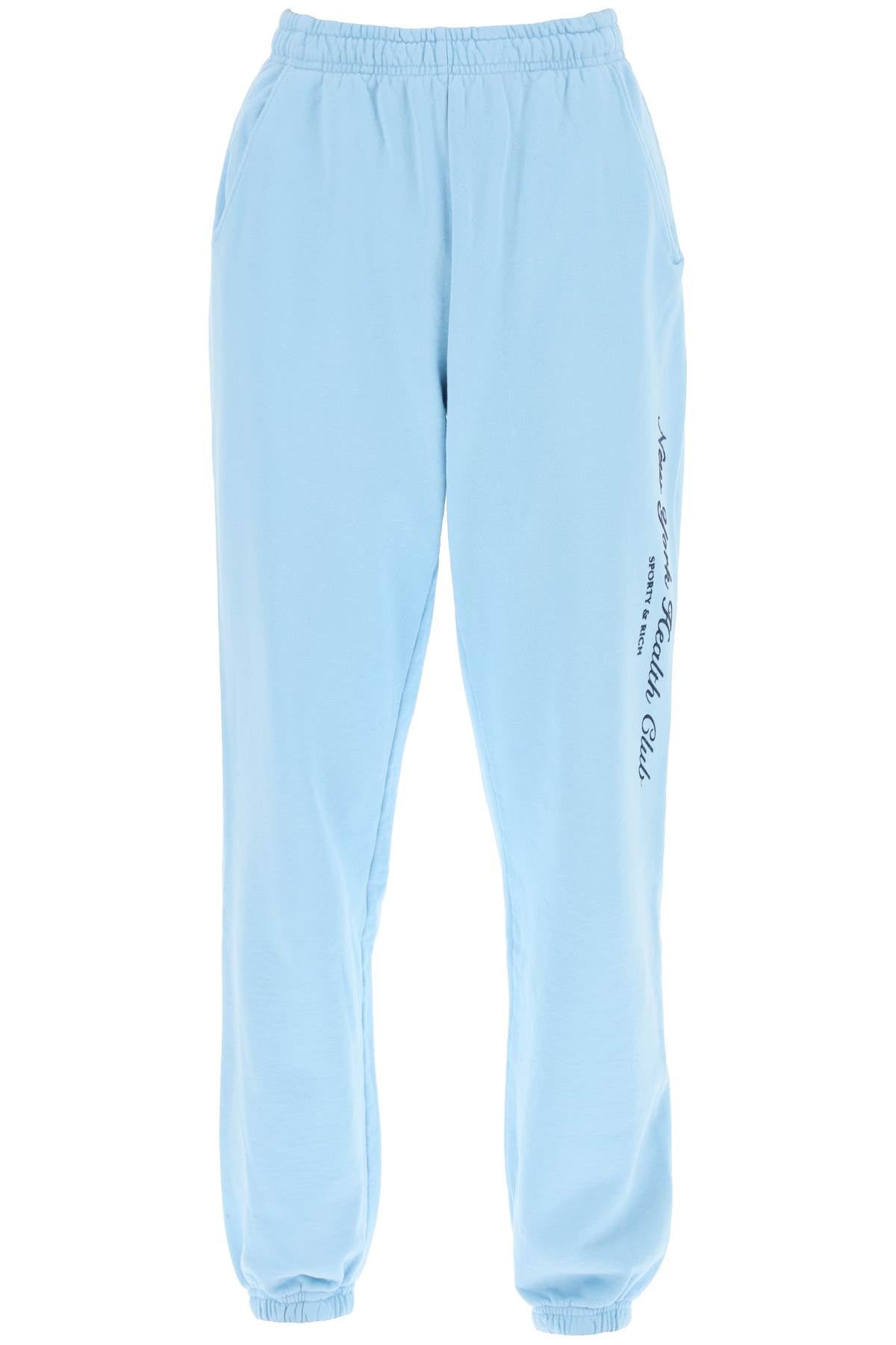 SPORTY AND RICH 'NY HEALTH CLUB' FLOCKED SWEATtrousers