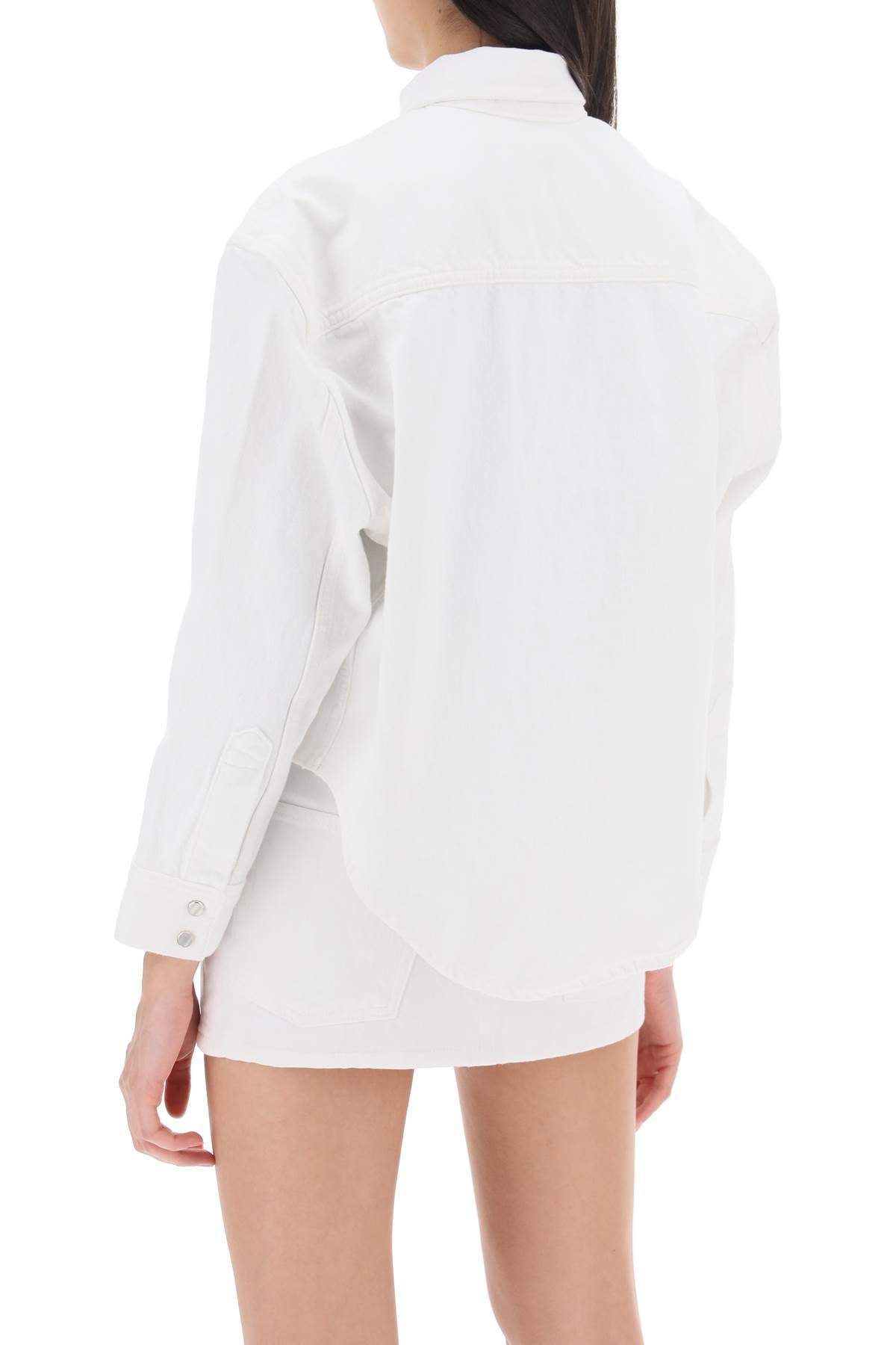 Shop Wardrobe.nyc Oversized Denim Jacket In White