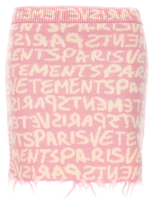 Graffiti Monogram Skirts Pink