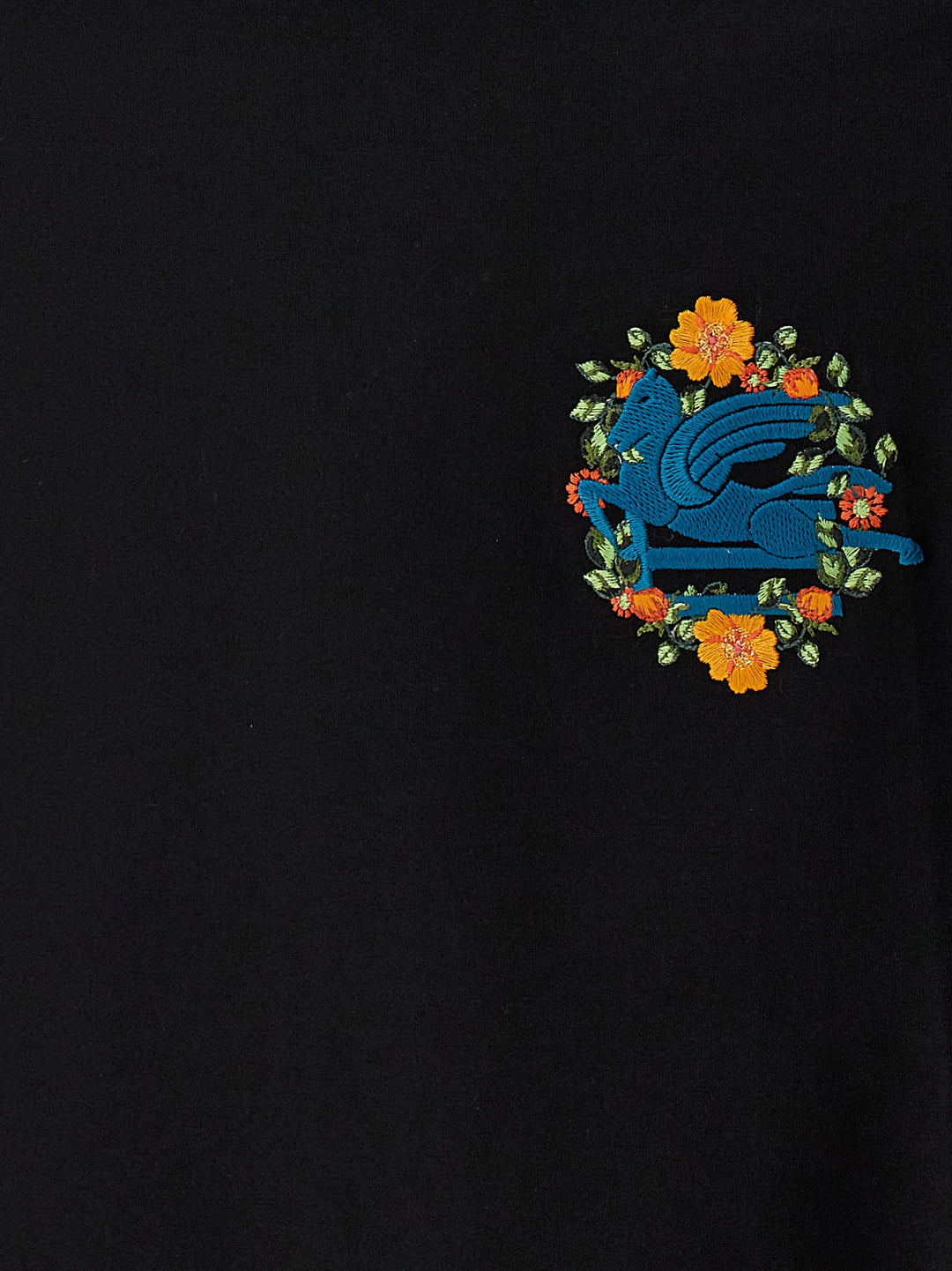 Etro Logo Embroidery T-shirt - Black | bb0d1ec43caaeb1571e33c8170b9dc7ab7a1c263