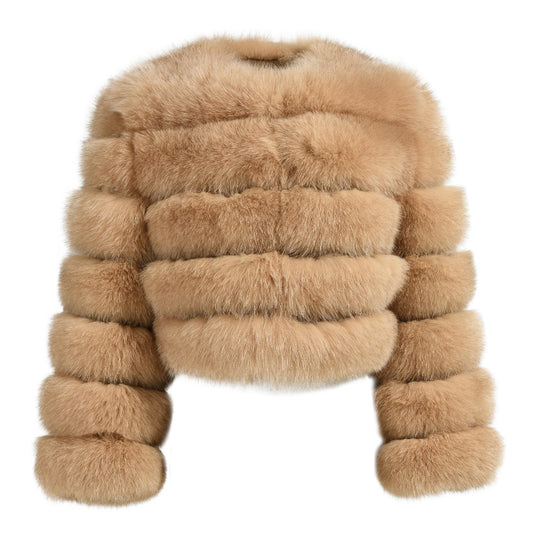 Rouge Camel Fox Fur Jacket